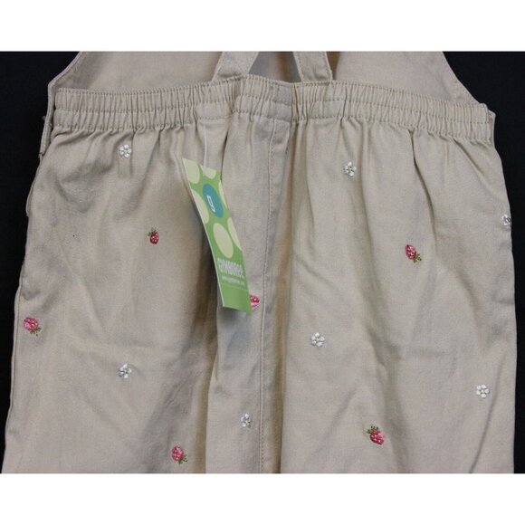 NWT 2004 Gymboree Strawberry Patch Khaki Overalls 3T Flower Embroidered Pants - Picture 8 of 10